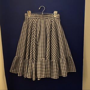 Vintage Linen Ruffle midi skirt